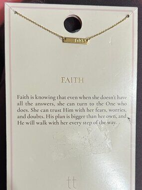 Tiny Tags NWT Faith Engraved Bar Pendant Necklace 14k Gold Plated Target